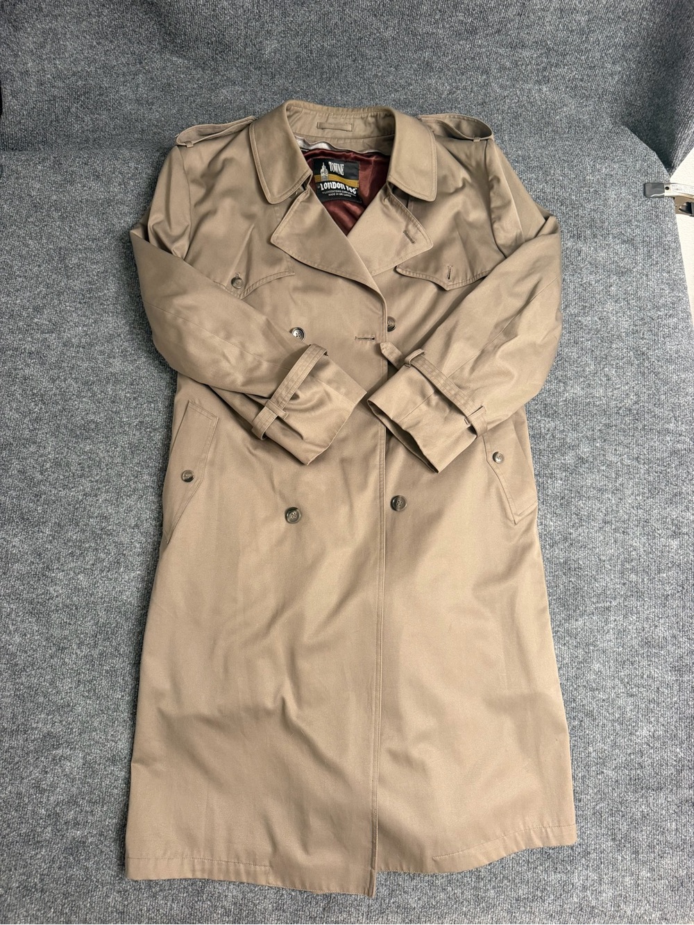 London Fog Men's Tan Double-Breasted Trench Coat